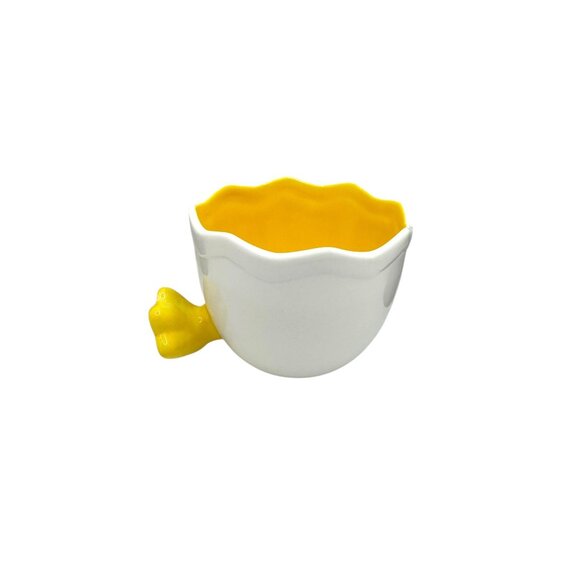 Bella Casa By Ganz Ceramic Egg-Shaped Bowl With Yellow Interior & Duck Feet - Picture 3 of 7